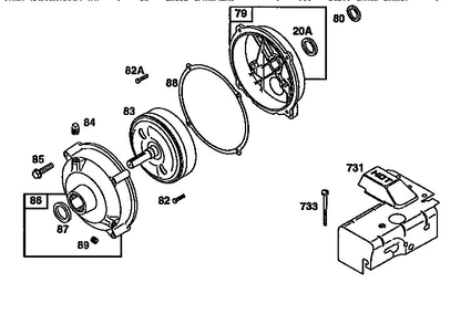 Gear Case Assembly Diagram and Parts List for 135200-135299 0679 Briggs and Stratton Engine
